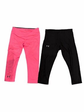 Under Armour Capri Leggings Small Bundle (2) Pink & Black Mid-Calf Athletic Pant